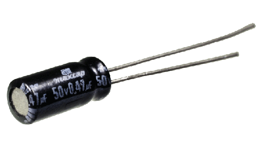 0.47uF 50VDC Condensador Electrolitico Radial Ø5x10mm 85°C