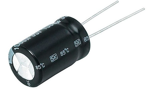 100uF 63VDC Condensador Electrolitico Radial Ø8x12mm -40+105°C