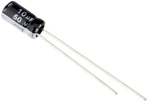 10uF 50VDC Condensador Electrolitico Radial Ø5x11mm -40+105°C