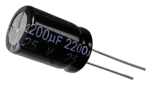 2200uF 25VDC Condensador Electrolitico Radial Ø13x20mm -40+105°C