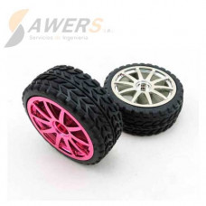 2XRueda engomada 65mm hexagonal