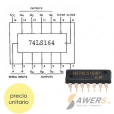 74LS164 Shift Register Serial Paralelo