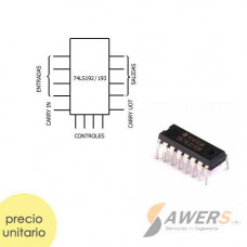 74LS192 Contador BCD Arriba/Abajo encapsulado DIP-16