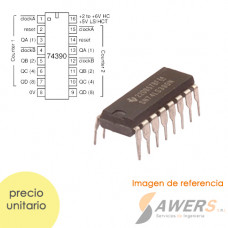 74LS390 Contador Digital de dos Digitos de 4 bits