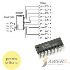 74LS42 DIP-16 Decodificador de BCD a Decimal