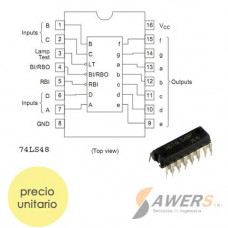 74LS48 DIP - Decodificador BCD/Decimal cátodo común