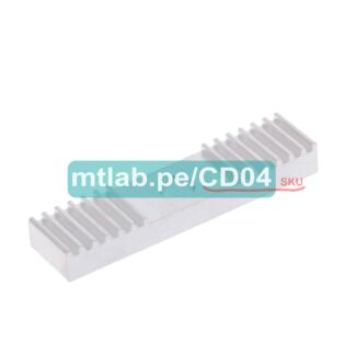 acople lineal de aluminio para faja GT2 de 2mm de paso, 6mm de ancho