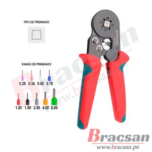 ALICATE PRENSA TERMINAL TUBULAR (0.25-6MM²) CUADRADO ZUPPER HSC8 6-4A