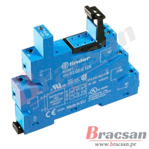 BASE DE 110VAC/DC PARA RELAY 10A 250VAC 8 PINES PARA RIEL DIN FINDER 93.02.0.125
