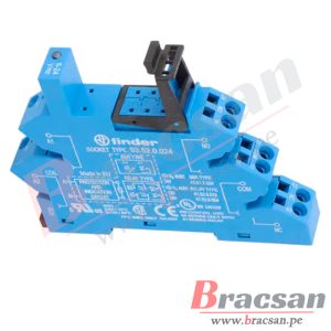 BASE PARA RELAY CONEXION A PRESION DE 6V, 12V, 24VDC/AC 10A 250VAC 8 PINES PARA RIEL DIN FINDER 93.52.0.024