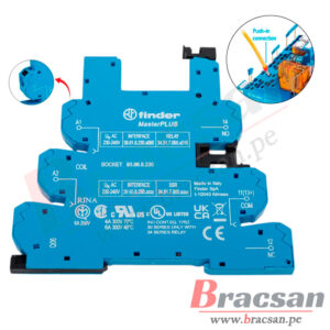 BASE PARA RELAY CONEXION RAPIDA PUSH-IN DE 230VAC INTERFACE 6A 250VAC 5 PINES FINDER 93.66.8.230