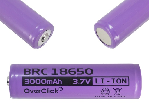 Bateria de Li-Ion de 3.7Voltios 3000mAH Real - Tamaño: 71x19mm Color Lila "OverClick"