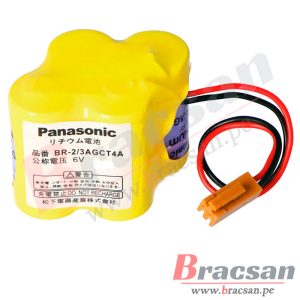BATERIA DE LITHIUM 6V 2400MAH CON CABLE Y CONECTOR MARRON PANASONIC BR-2/3AGCT4A-M