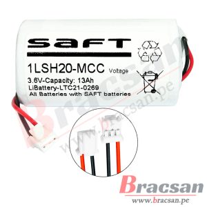 BATERIA DE LITIO 3.6V 13000MAH Li-SOCl2 TAMAÑO D CON CABLE PARA PLC SAFT 1LSH20-MCC