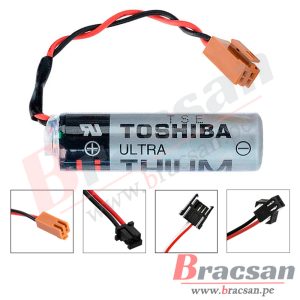 BATERIA DE LITIO 3.6V 2000MAH Li-SOCI2 TAMAÑO AA 2 PINES PCB TOSHIBA ER6V-2P