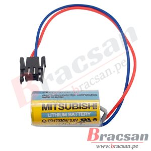 BATERIA DE LITIO 3.6V 2000MAH TAMAÑO 2/3 A CON CABLE PARA PLC MITSUBISHI A6BAT ER17330V