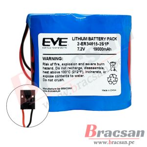 BATERIA DE LITIO 7.2V 19000MAH MODELO D SCANER CAMERON MAFLU 2000 FLOW ANALYZER EVE ER34615-2S1P
