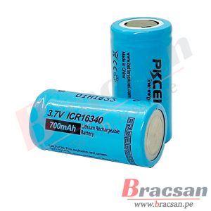 BATERIA DE LITIO LI-ION RECARGABLE 3.7V 700MAH CR123A PKCELL ICR16340