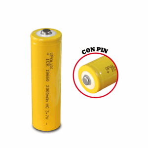 BATERIA ION LITIO 18650 3.7V 2000mAh “OPALUX” SIN PIN