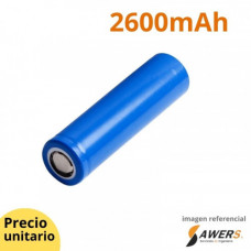 Bateria Li-ion 18650 3.7V 2600mAh (cabeza plana)