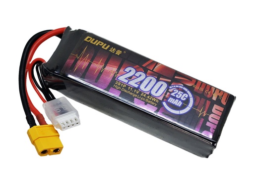 Bateria Lipo DUPU Nanotech de 11.1Voltios 2200mAh 3S 24.4Wh Tamaño:105x35x25mm