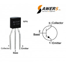 BC547 Transistor NPN 45V 300Mhz 110FE