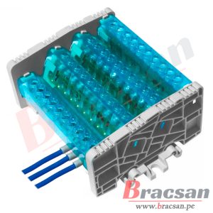 BORNERA DE DISTRIBUCION CON TAPA 4 POLOS 80A 400V 10 CONEXIONES (6.5X9mm²) ONKA