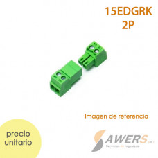 Bornera enchufable aerea 3.81mm 15EDGRK-2P