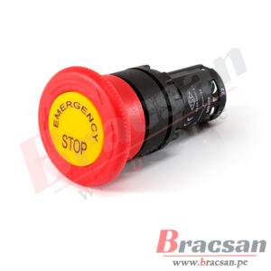 BOTON PULSADOR EMERGENCIA CON RETENCION Y ETIQUETA 1NC 22MM EMAS MB200EE