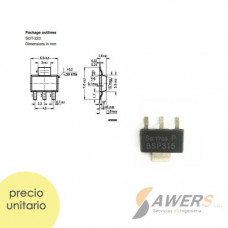 BSP315P Transistor MOSFET P-CH 60V 1.17A
