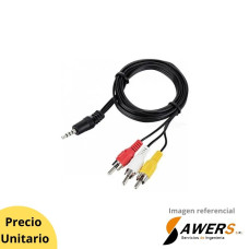 Cable Audio Auxiliar 2x1 Rca Jack 3.5mm Plug 3.5mm 1.5Metros