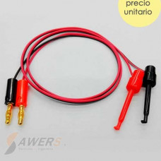 Cable conector tipo Clip y banana (par)