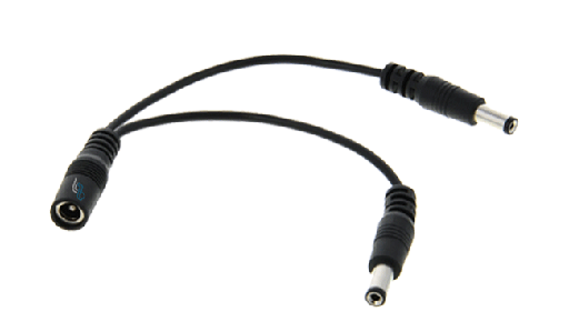 Cable jack DC 2.1mm a cocodrilos rojo/negro 30cm