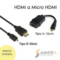 Cable MicroHDMI a HDMI CORTO