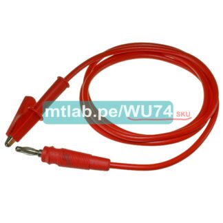 Cable plug banana a cocodrilo rojo 1 Metro