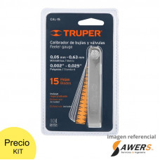 Calibrador de bujias 15hojas std/mm Truper