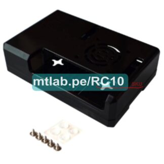 Case NEGRO especial para Raspberry PI 2, 3B , 3B+ con agujeros para empernar ventilador 3030