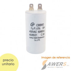CBB60 Capacitor de arranque 7uF 450VAC