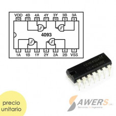 CD4093 CMOS Compuerta NAND Schmitt Trigger
