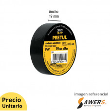 Cinta aislante pvc 19mmx9M  negro
