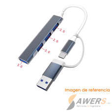 Concentrador Hub USB 2.0/3.0 Adaptador OTG