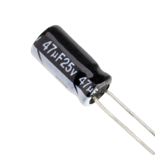 Condensador Electrolitico 47uF 25VDC Radial Ø5x12mm -40+105°C "Chongx"