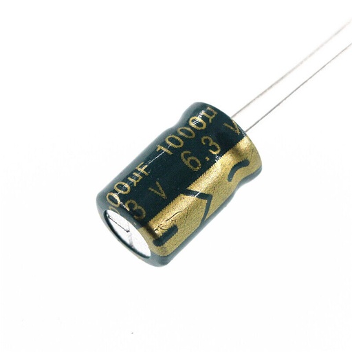 Condensador Electrolitico LOW ESR 1000uF 6.3VDC Radial Ø8x12mm -40+105°C "HD"