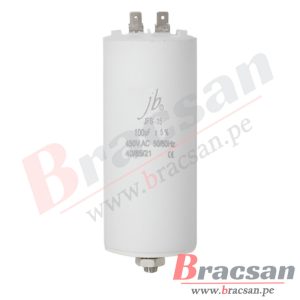CONDENSADOR PARA MOTOR CBB60 100UF 450VAC 2 PINES JB CAPACITORS JFS15A6107J000000B