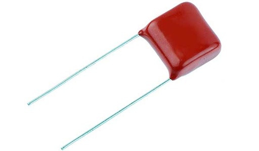 Condensador Poliester 100nF 250 Volts 104J/250V 9x6.5mm 0.1uF