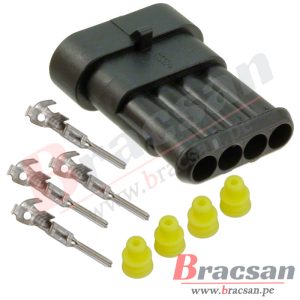 CONECTOR AUTOMOTRIZ AMP SUPERSEAL 1.5 4 PINES MACHO TE CONNECTIVITY 282106-1