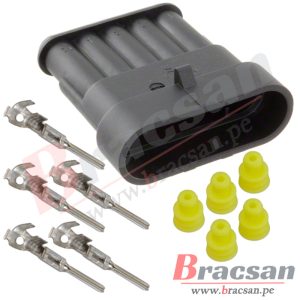 CONECTOR AUTOMOTRIZ AMP SUPERSEAL 1.5 5 PINES MACHO TE CONNECTIVITY 282107-1