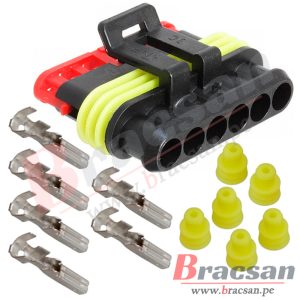 CONECTOR AUTOMOTRIZ AMP SUPERSEAL 1.5 6 PINES HEMBRA TE CONNECTIVITY 282090-1