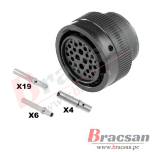 CONECTOR AUTOMOTRIZ CIRCULAR HEMBRA 29 PINES 22-14AWG x6 / 20-14AWG x19 / 14-10AWG x4 DEUTSCH HDP26-24-29SE