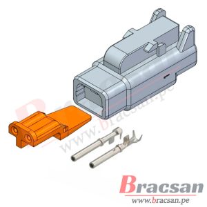 CONECTOR AUTOMOTRIZ HEMBRA DEUTSCH 2 PINES 22-16AWG DTM06-2S